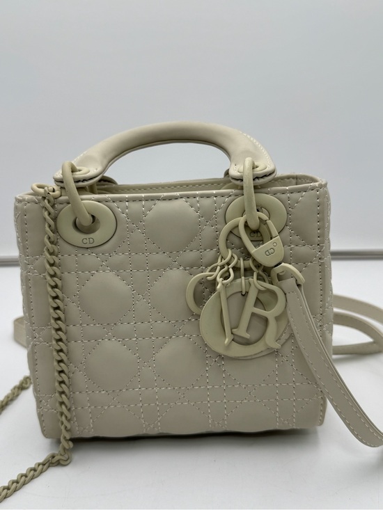 Dior Handbags - Christian Dior Mini Lady Dior Cannage Beige Bag D15-BO-0160 Made Italy
